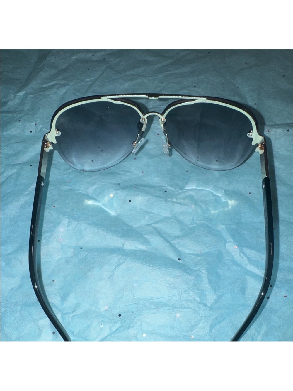 CHANEL Black Gradient Rimless Aviator Sunglasses - Picture 5 of 6